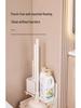 Bathroom Cleaning Set: Toilet Brush, Plunger, Storage Rack - No Dead Corners