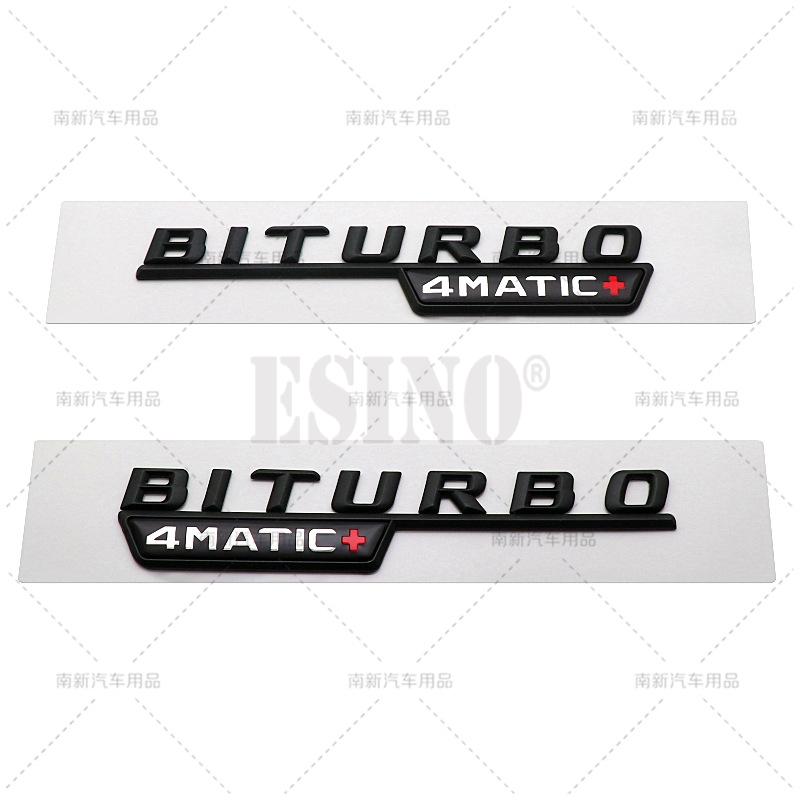 2 x 3D Biturbo 4Matic 4Matic+ Car Trunk ABS Emblem Rear Body Tailgate Fender Adhesive Badge for Mercedes Benz 2014 - 2016 QV2