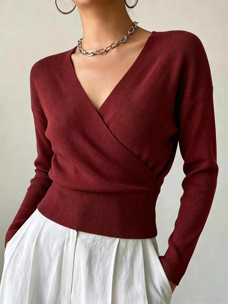 Women's Knitwear, Solid Color, Long Sleeve