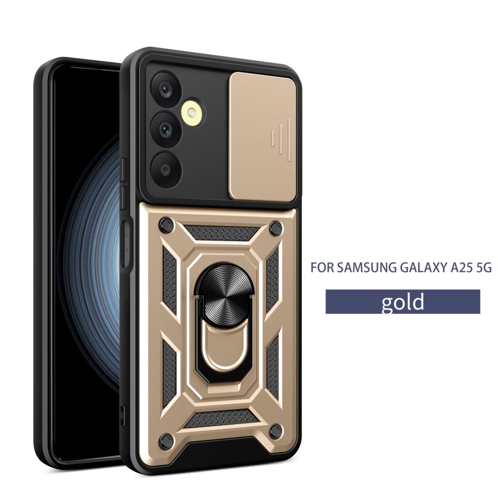 For Samsung Galaxy A25 A25 5G Case Push Window Lens Cover Ring Bracket Etui Coque for Samsung Galaxy A15/Galaxy A35/Galaxy A55