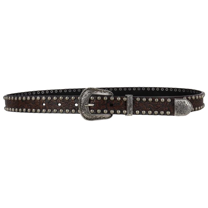Girls Punk Waist Belt for Banquet Idol Costume Jewelry Waist Body Jewelry for Party/Club for Jeans Pants Studded Belt