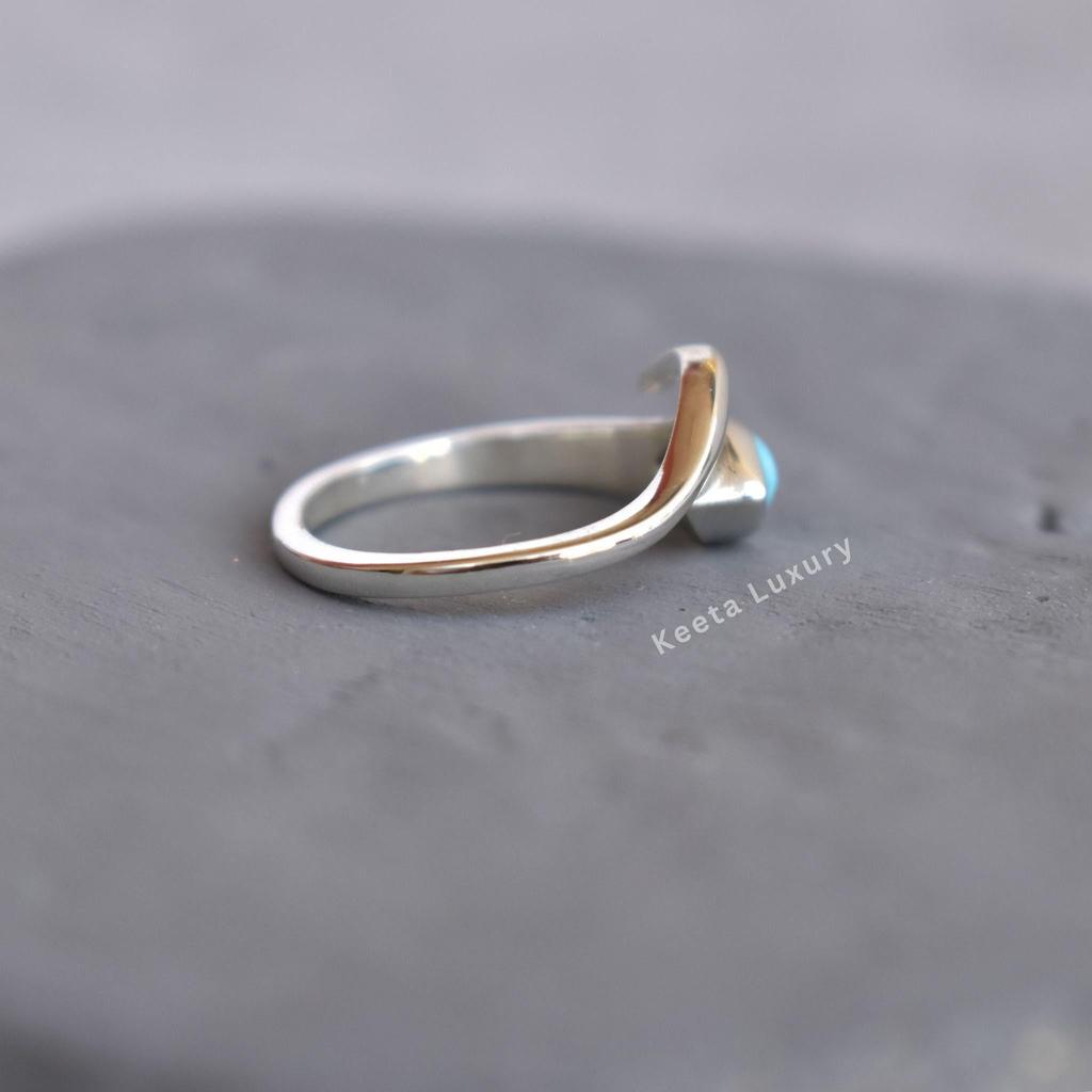 Genuine Turquoise ring , Turquoise stylish ring , Sterling silver fashion ring , Handmade crystal ring , new beginning blue stone ring