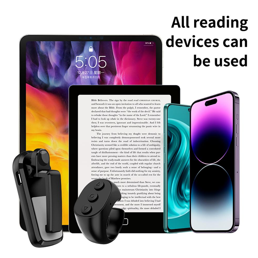 Remote Control Page Turners Type-C Rechargeable Fingertip Ring RC Page Turners Camera Remote Clicker for Kindle & Tablet