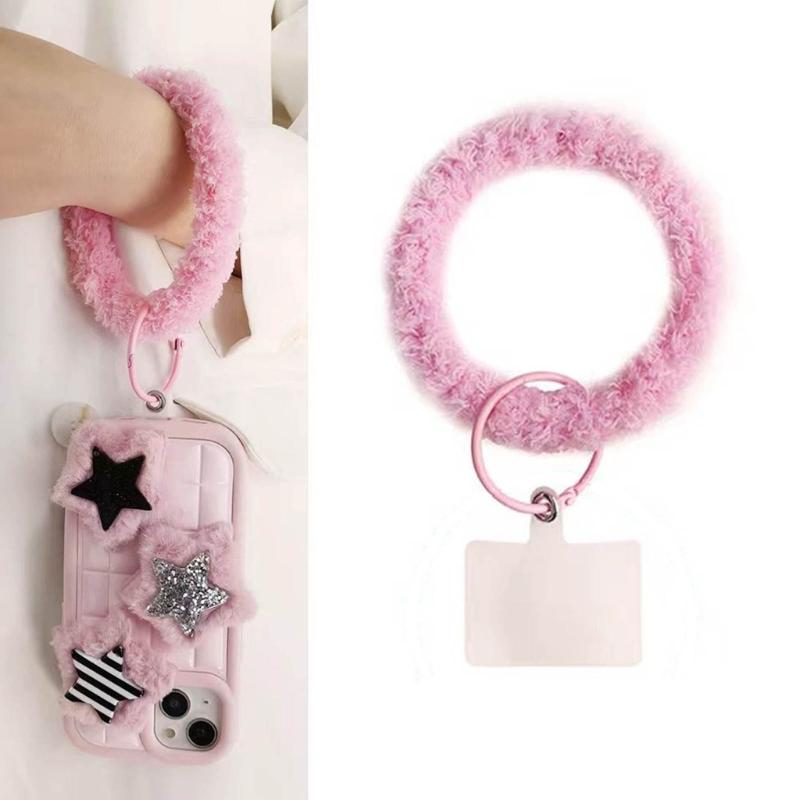 Trendy Phone Accessory Plush Key Organize Anti Drop Keychain Versatile Wristband