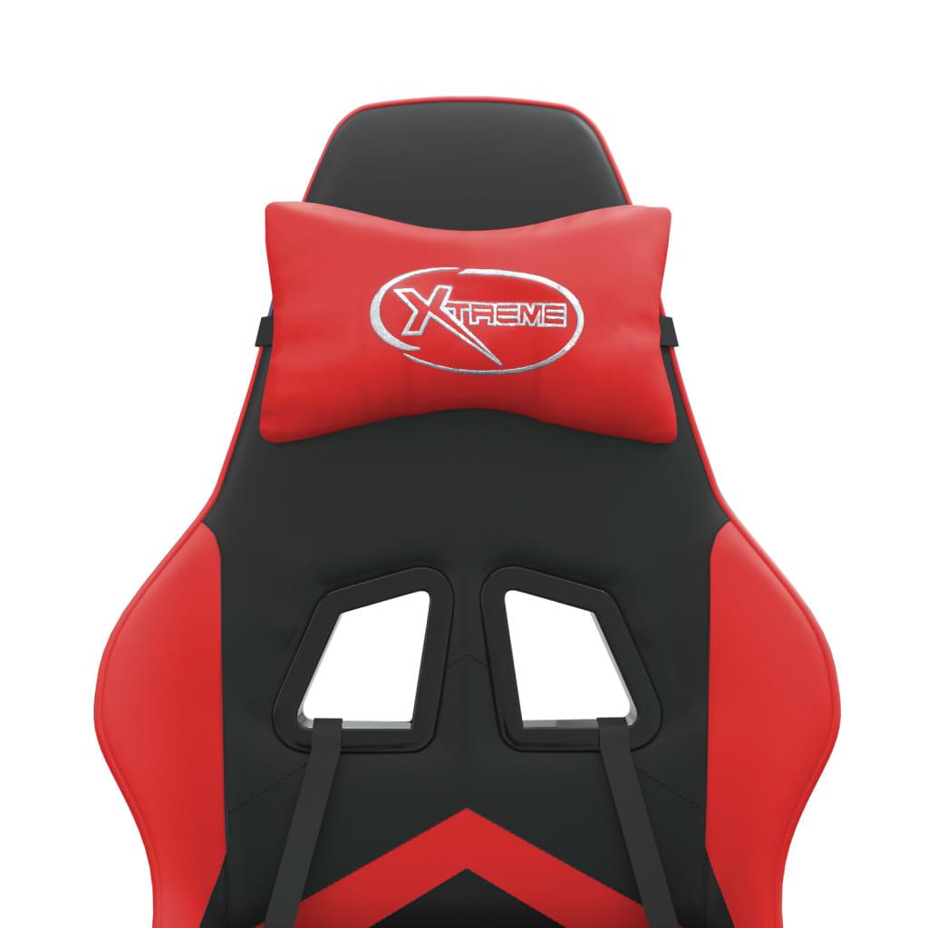 Gaming Chair with Footrest Black and Red PU Leather