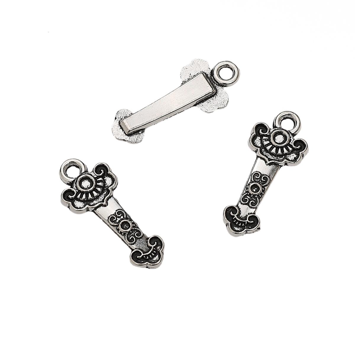 

1/5/10 шт./пакет сплав китайский благоприятный кулон DIY браслет ожерелье серьги ювелирные изделия аксессуары 20x8.5mm 10pcs/bag