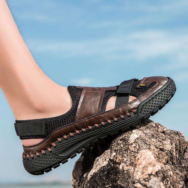 Fashion Hot Sale Summer Men's Sandals Outdoor Non-slip Men's Beach Sandals Baotou Breathable Shoes Fashion Men Strolling Travel Sandal