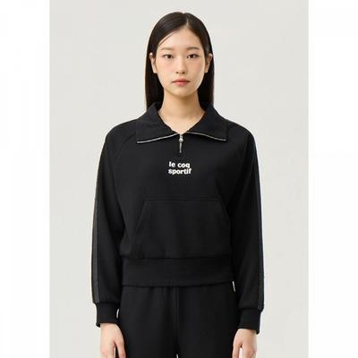 [30  Off] Women Modal doubLe Tension Loose Fit Half Zip Sweat Qq