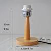 Circular Solid Wooden Base Holder with Cord on off switch for Table Lamp,Plug in E27 Lamp Bedside Lamp Holder for Home Lighting