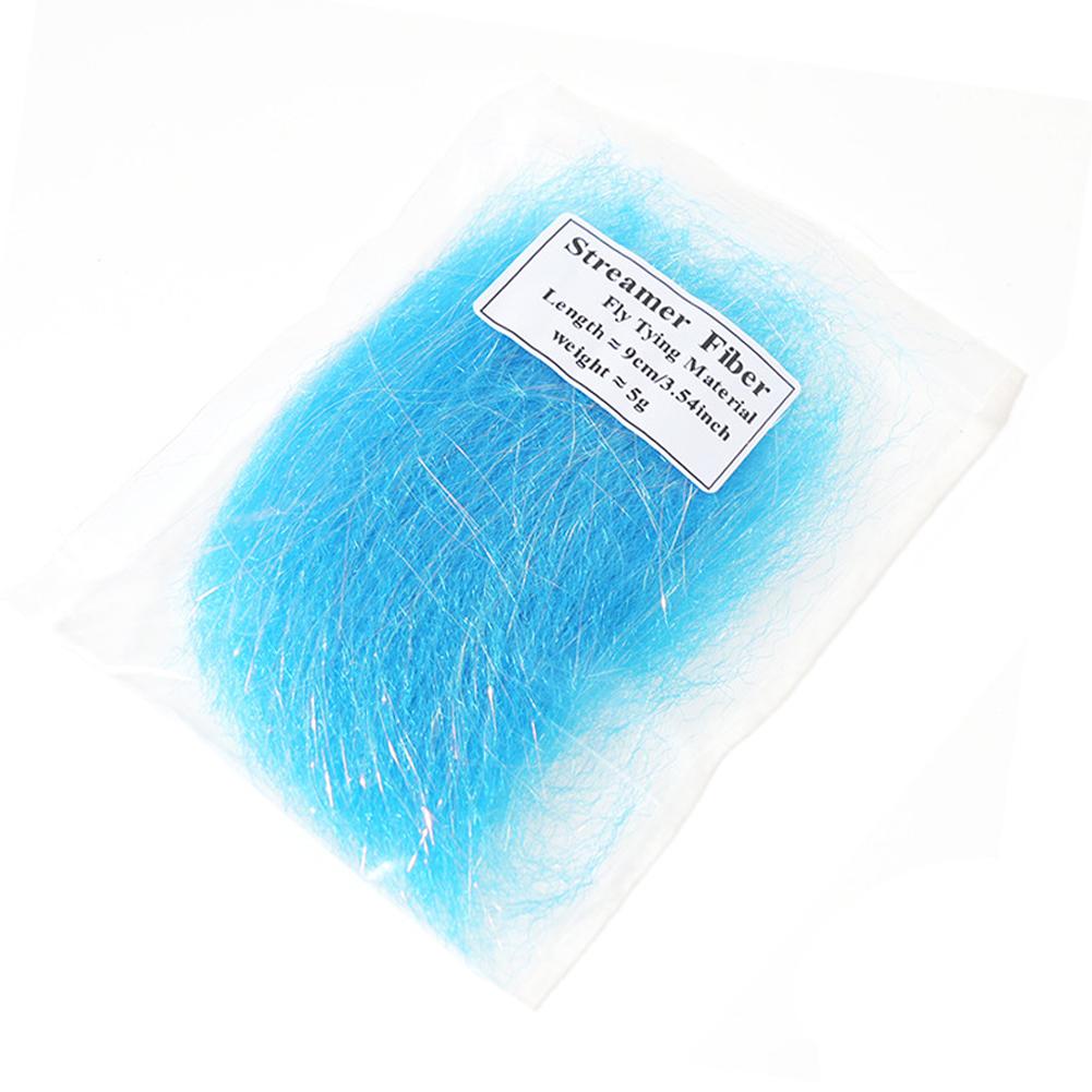 6Colors 9cm Flash Streamer Minnow Fibers Kinky Synthetic Fly Fishing Tying Material For Bass Pike Lure Jig Head