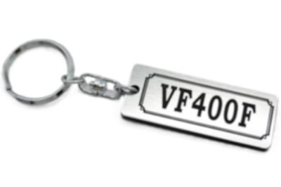VF400F Double Ring Acrylic Original Keychain for Classic Exterior Custom Accessories A-888-2 Silver/Black - Cars, Mufflers, Handlebars, Parts,
