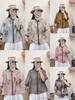 Damen Sommer 2026 Leinen Print Hemd: Künstlerischer Chinesischer Stil, Kleiner Revers, Strickjacke, Oberteil mit 3/4-Ärmeln