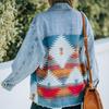 Women's Denim Jacket Autumn and Winter New Design Sense Women's Clothing Denim Stitching Woolen Coat Retro Jacket Casual Trend
