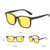 Outdoor UV400 Nigh Vision Glasses for Men Night Driving Riding Goggle Shades Square Blue Light Blocking Eyeglasses Sunglasses