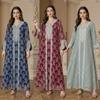Neues elegantes besticktes Maxikleid, Damen-Maxikleid im ethnischen Stil, vollständig bestickt, lässiges Boho-Kleid für Damen