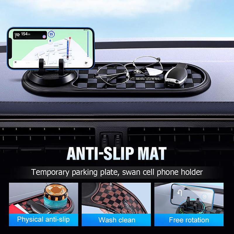 Multifunction Car Anti-Slip Mat Phone Holder For Phones Sunglasses Keys Gadgets With Temporary Parking Number Dashboard Mat