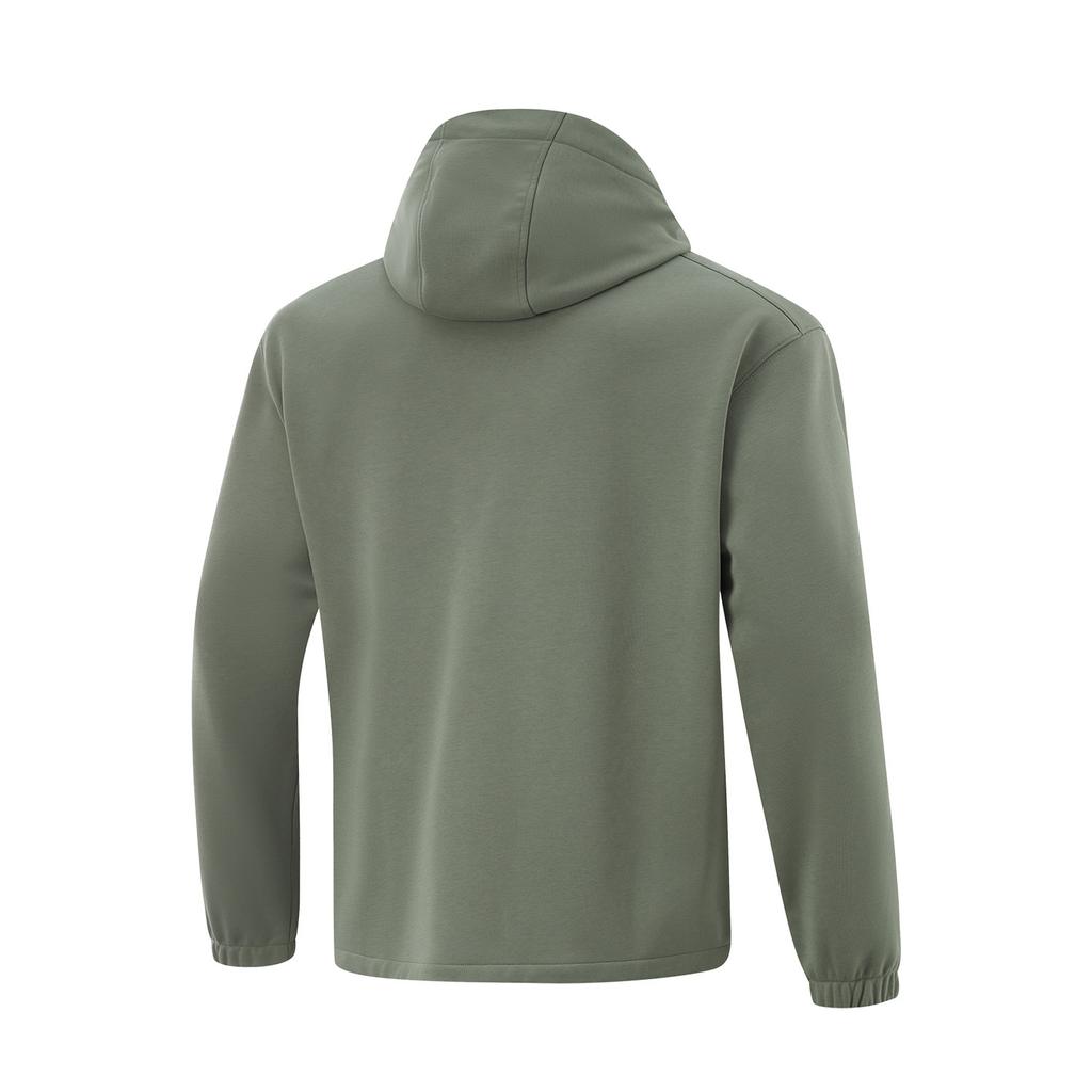 Li Ning Fitness Series Antistatic Antibacterial Warm Solid Color Breathable Comfortable Zip Jacket Men Jacket Luo-Yan-Green AWDU993-2