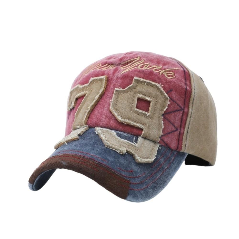 

Retro Letter Embroidery Baseball Cap Washed Cotton Adjustable Baseball Hats Peaked Cap For Man Women