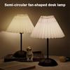 LED Table Lamp Nordic Pleated Fabric USB Plug For Living Room Home Bedroom Atmosphere Decoration Not Including Bulbs