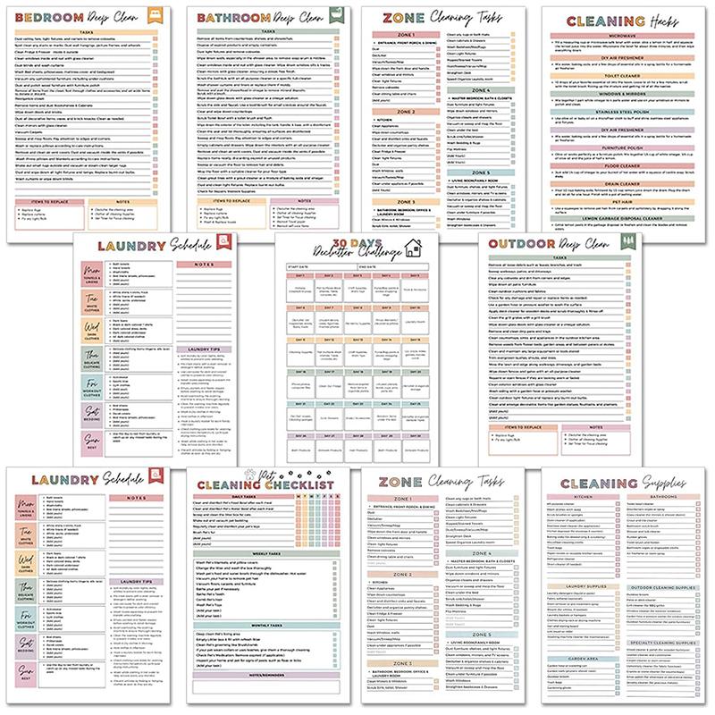 Adhd Cleaning Planner For Adults And Teens - Daily, Weekly & Monthly Cleaning Schedule & Checklist,Reusable Household Organizer