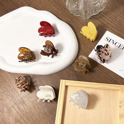 3.5cm Small Heart Hair Crabs Retro Acetate Hair Clips For Girls Children Cute Side Hairpin Women Hair Accessories Headwear Gifts