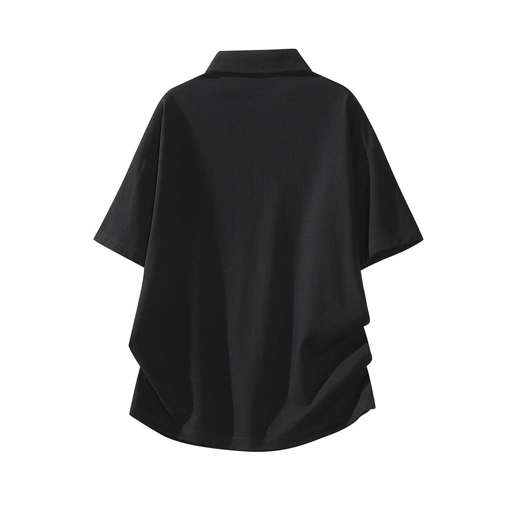 Trendy 2026 Men's Japanese-Style Loose Fit Short Sleeve Polo Shirt