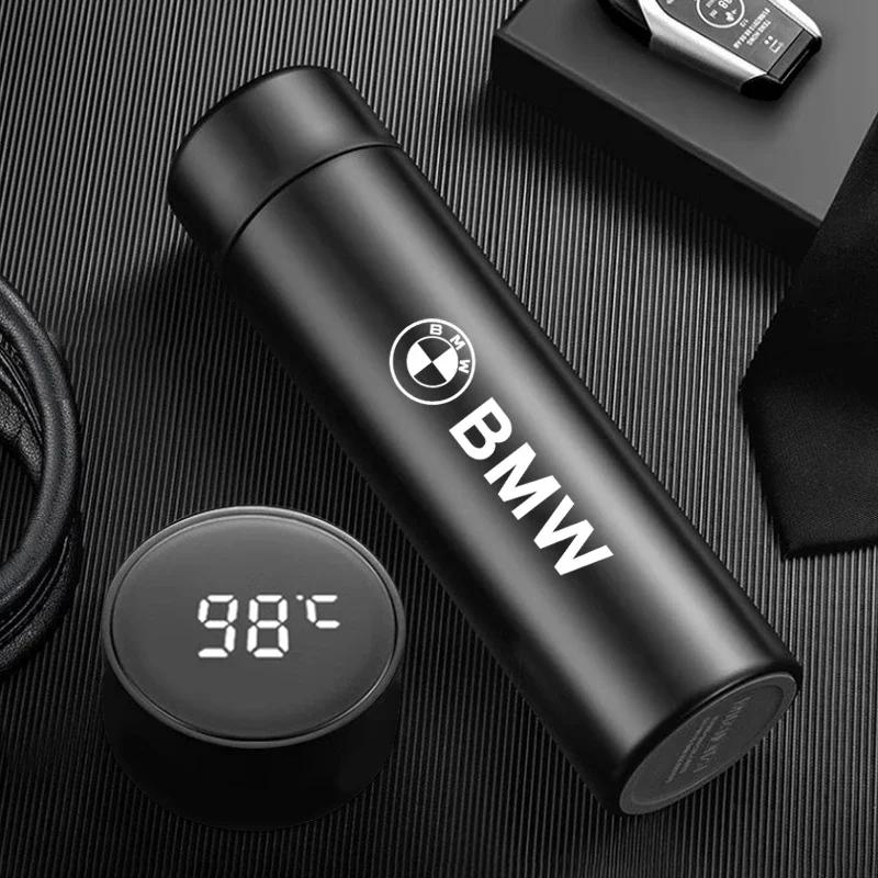 BAGV1 2026 Car Sticker 500ml Smart Thermos Bottle with Logo For BMW Performance E46 E90 F10 F30 X3 F20 E46 E60 E70 E39 E36 E87 X7 E92