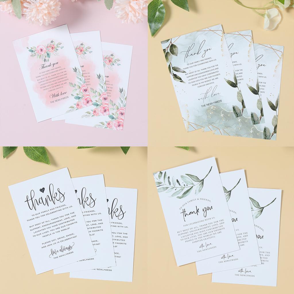 25pcs Thank You Cards With Flower Design For Small Business Exquisite Appreciation Card Gift Wedding Party Decoration Cards