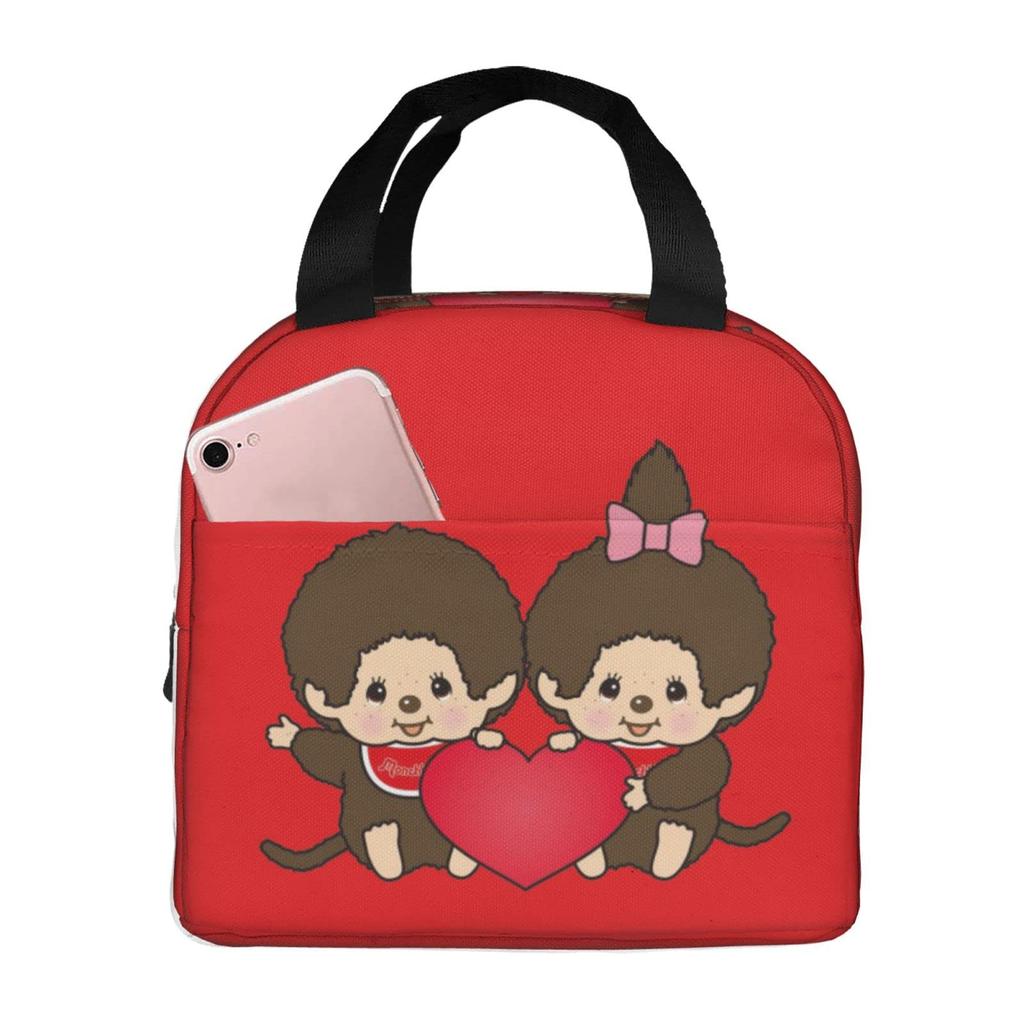 Monchhichi Cooled Lunch Lunch Thermal Cooler Lunch Soft Cooler Bag Bag, Black, Box, Insulation, Bag, Zippered, Compact, Bag, Bag, Tote/Eco
