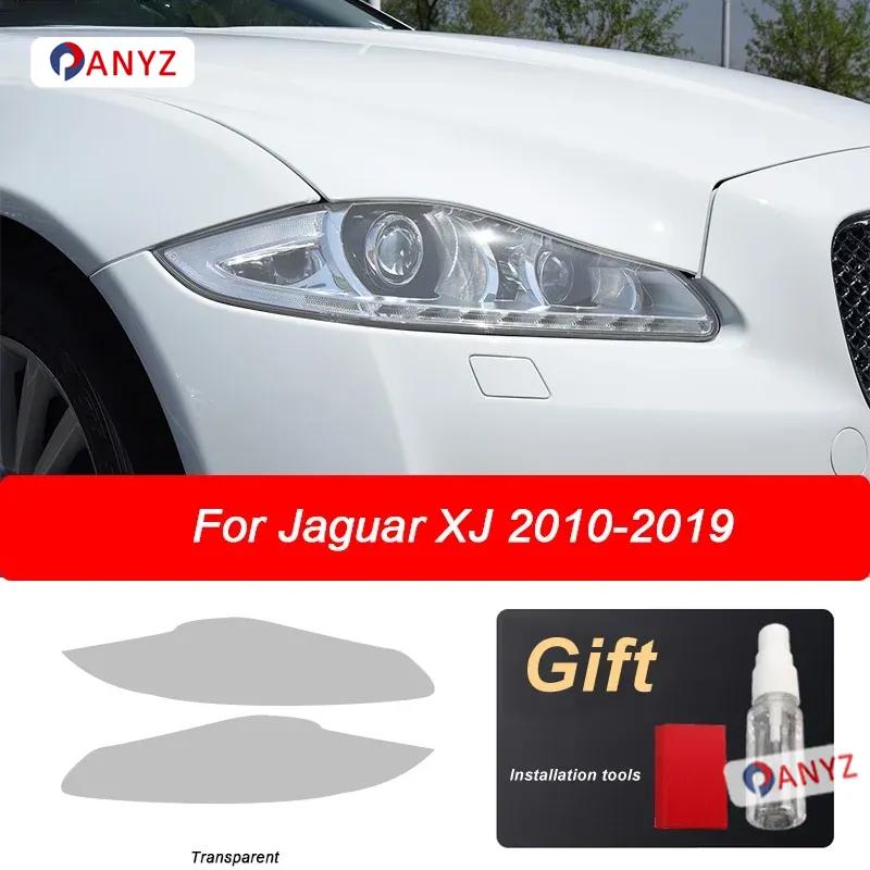 2 Pcs Car Headlight Protective Film Vinyl Transparent Black TPU Precut Sticker For Jaguar XJ X351 2010- XJR XJL Accessories прозрачный