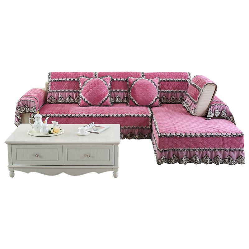 Winter Short Plush Sofa Cushion Padded Non-slip Sofa Cover Sofa CoverGuifei Combination Sofa Cushion.