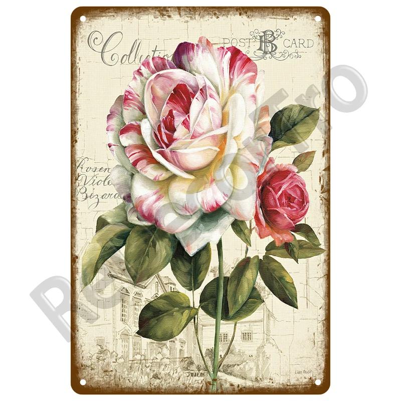 Metal Sign Wall Decor For Cafe Home Garden Farm Beach Hut Outdoor Vintage Tin Sign Flowers Birds Car Metal Plaque Welcome Poster