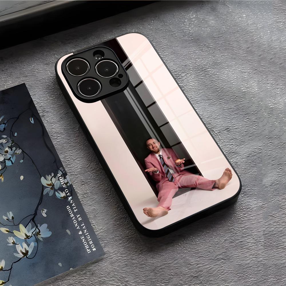 Singer M-Mac Circles Miller Phone Case For IPhone 17 Air 16 E Pro Max 15 14 13 Mini 12 Pro 11 Max Plus Black Glass Cover