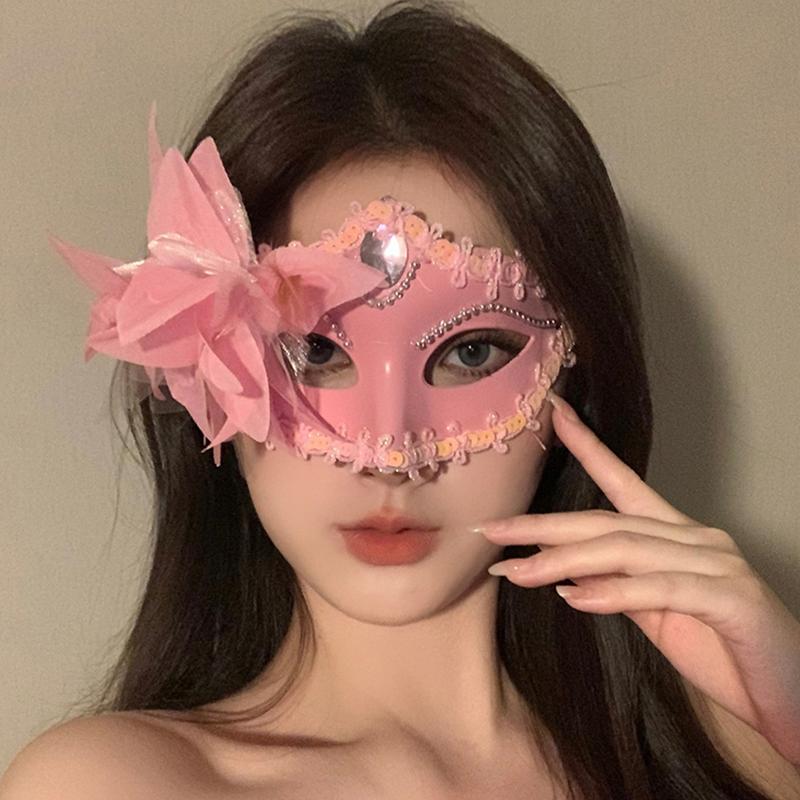 1 Pc Halloween Mask Half-face Mask Cos Dragon God Fierce Tiger Night Fork Tengu Man Wolf Mask Performance Skull Masks