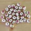 30 Stück/Set Kreative DIY Keramikperlen Runde Blumen Gedruckt Chinesischer Stil Perlen Lose Form Antiker Stil Lose Perlen Sammlung