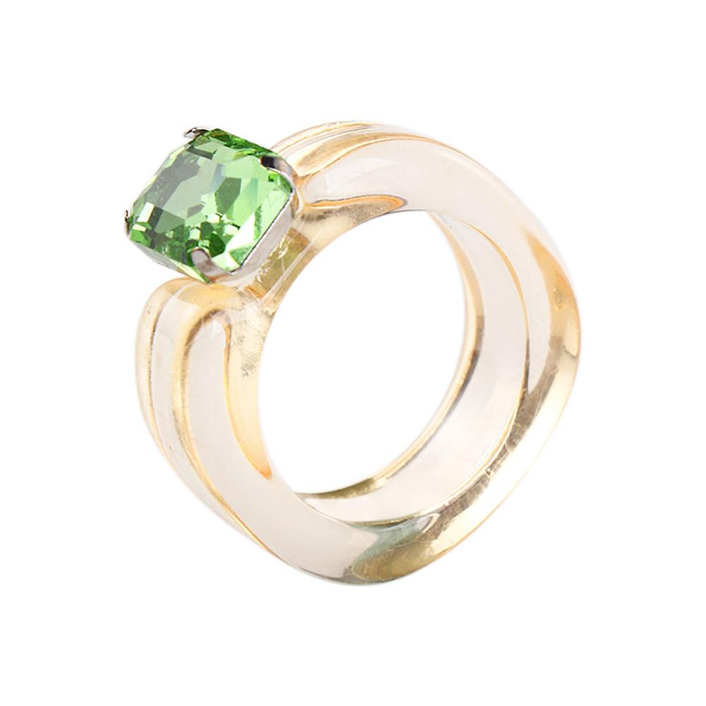 Irregular Geometric Acrylic Women Jelly Color Girls Fashion Jewelry Resin Rings Transparent Finger Ring