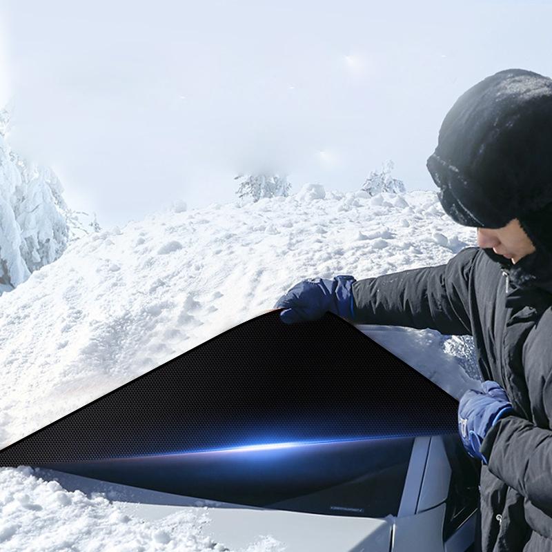 Car Accessories - Car Windshield Cover Sunshade Visor Frost Freeze Snow Cover Protection Snow Shield Front Windshield Cover Sun Visor Anti-Frost A