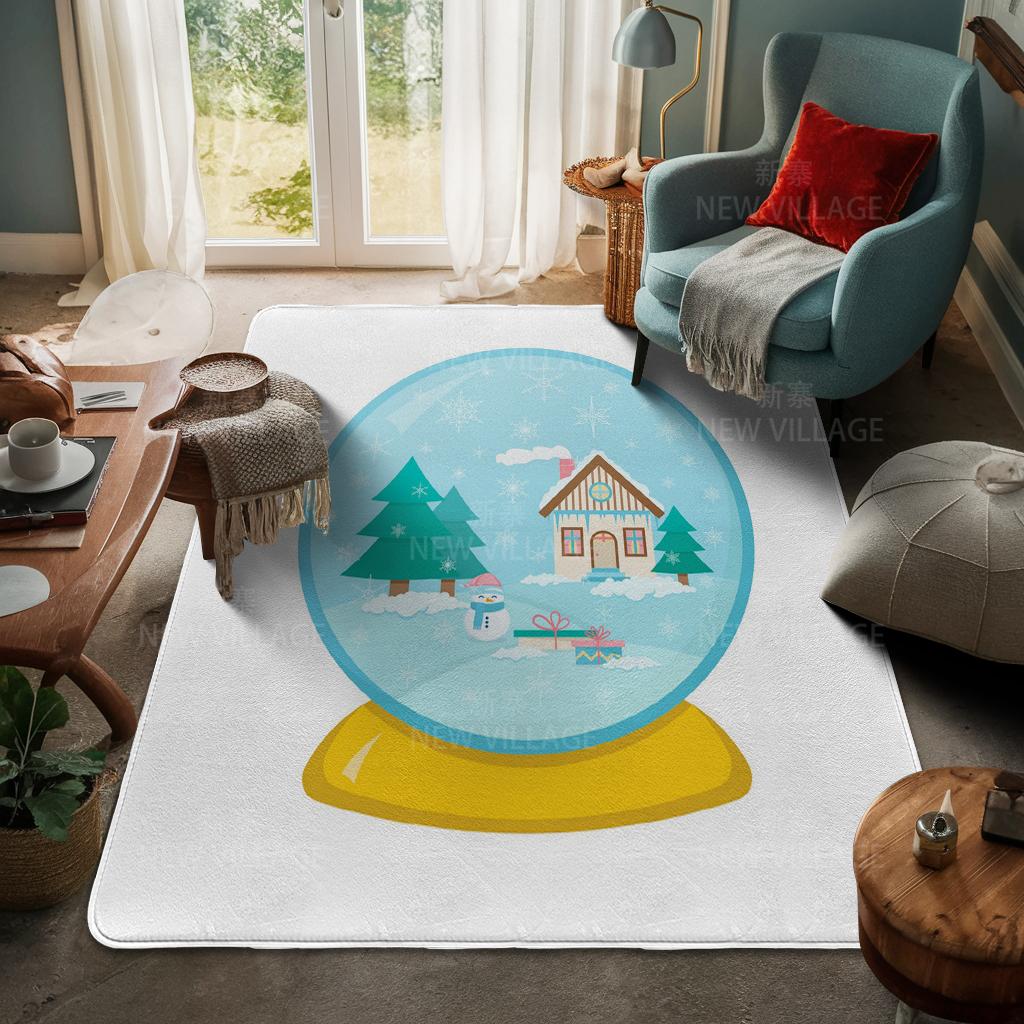 House Entrance Carpet Home Door Mat Living Room Bath Foot Bathroom Non-slip Water Absorption Rugs Bath Merry Christmas Winter