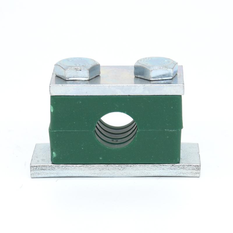 Galvanized Heavy-Duty Plastic Marine Pipe Clamp - Single/Double Hole for Oil, Iron, or Steel Pipes and Cables