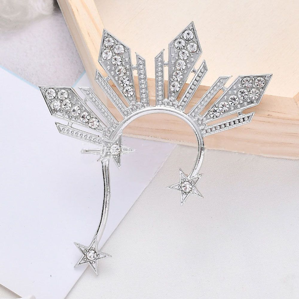 1 Pcs Non Piercing Right Ear Big Crystal Rhinestone Earrings Ear Cuff Fashion Accessories Ear Clip