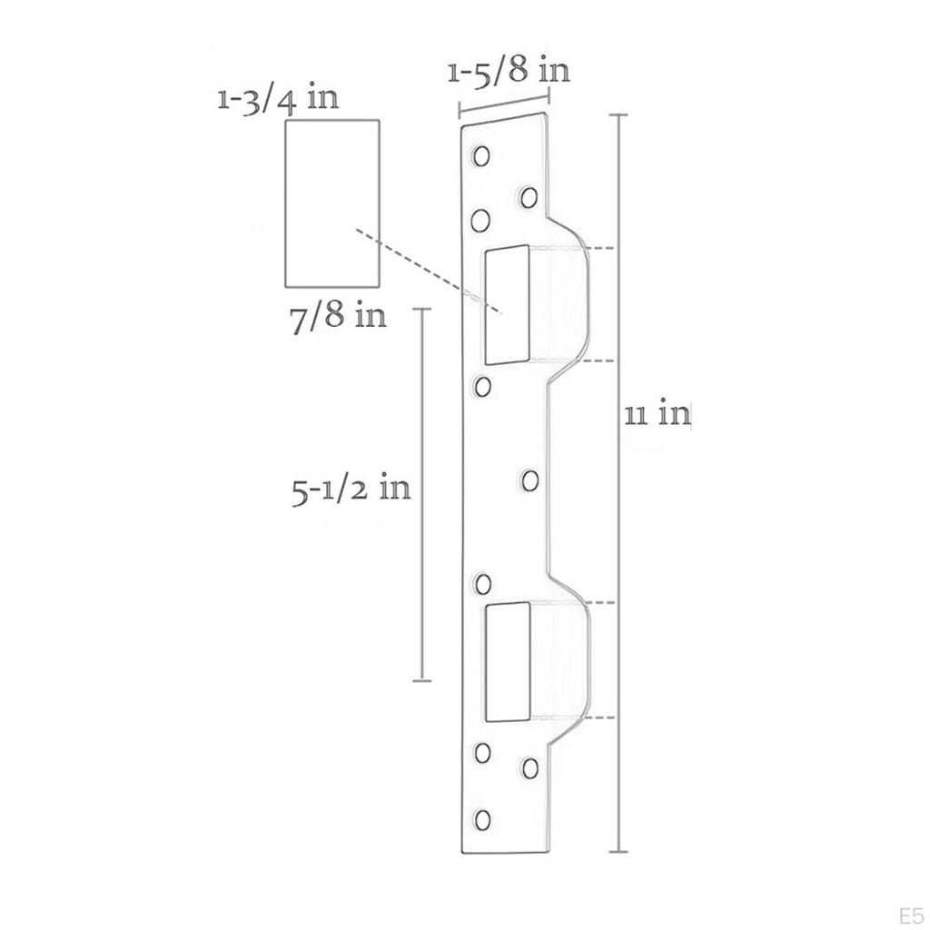 Security Door Strike Plate for 5-1/2" To 6" Hole Center - Simple Installation, Design