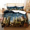 Cityscapes King Queen Duvet Cover Tall Buildings Landscape Bedding Set Busy Traffic View Quilt Cover Polyester Comforter Cover