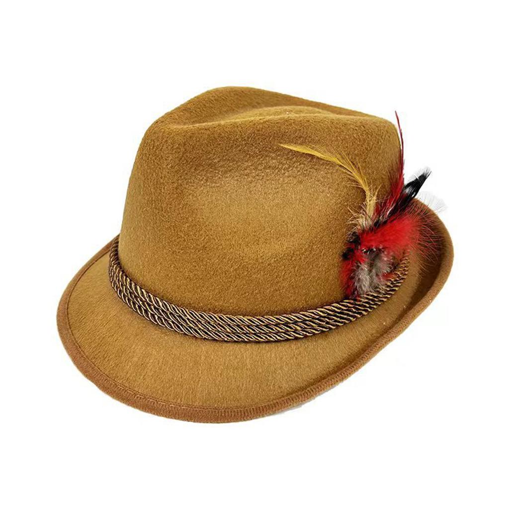 Jazz Hat Beer Festival Non Woven Feather Hat Stage Top Hat