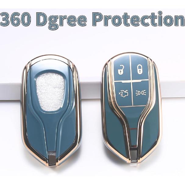 Key Fob Cover for Maserati,Soft TPU Key Case Shell Compatible with 2013-up Maserati Quattroporte,Ghibli,2017-up