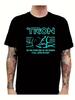 New T-shirt with Tron Movie Graphic, Featuring Neon Blue Lettering and a Light Cycle Design for Sci-fi Movie Fans.