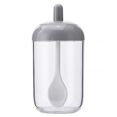 Round Seasoning Jar with Spoon Cover Spice Container Kitchen Storage Box Tool