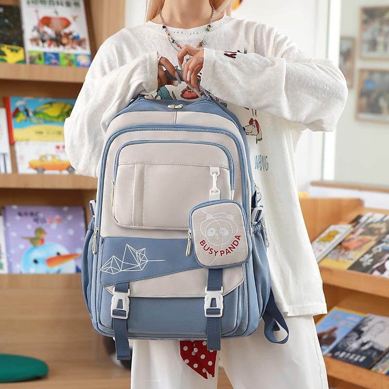 School bag for primary and secondary school students, girls in grades 4, 5 and 6, large capacity, high value, waterproof backpack, versatile high