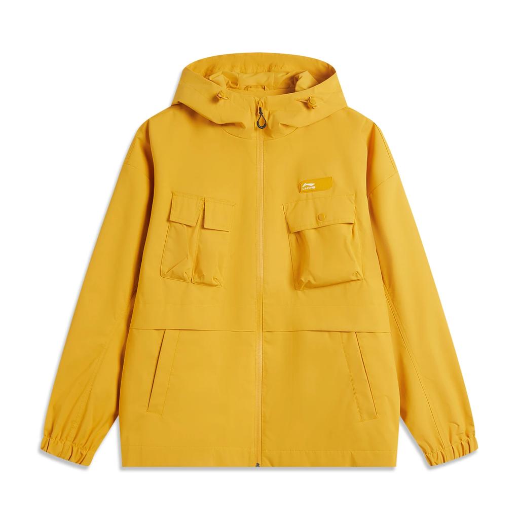 Li-Ning Sports Lifestyle Series Solid Color Zipper Hooded Comfortable Breathable Fleece Warm Windbreaker Men Outerwear Mineral-Yellow AFDU613-6