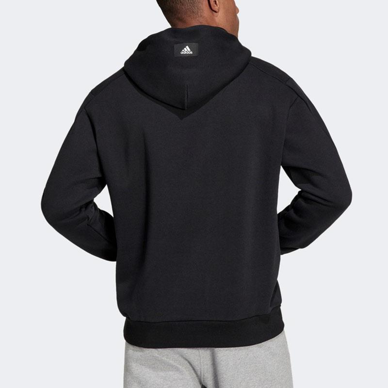 adidas Men's Fi WTR Chest Large Logo Pullover Hoodie Black H46512