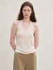 Le Ribbed Halter Top (Light Beige)